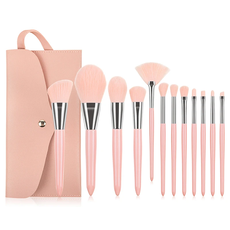 

Makeup Artist Brush Set Private Label 13Pcs Banfi Natural Pink Wood Custom Makeup Brush Set Free Sample, Purple