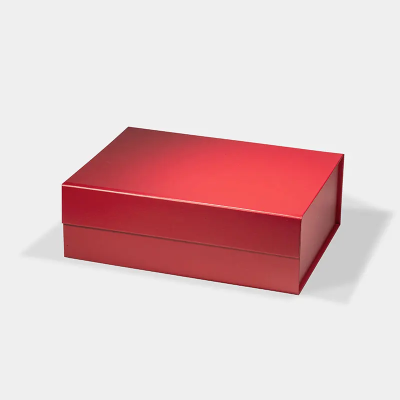 

Bespoke red hard cardboard magnetic closure folding gift packaging box for retail products packing