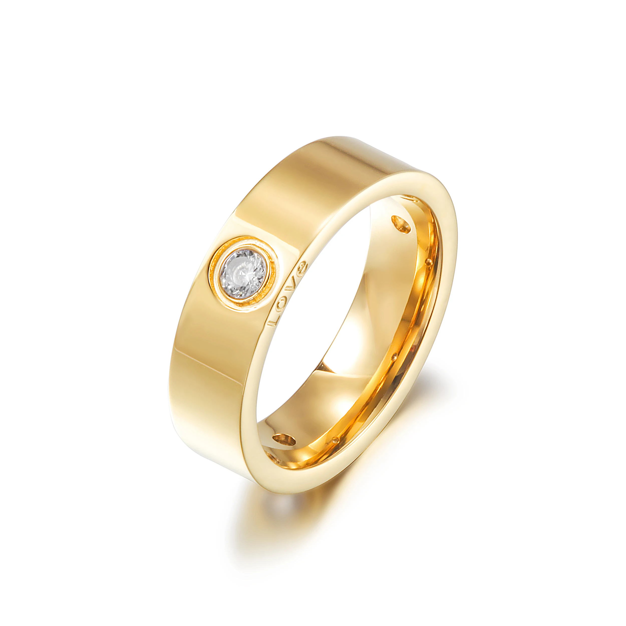 

High End Quality Jewelry For Men Women couple Titanium Stainless Steel diamond Classic Screw Love Ring
