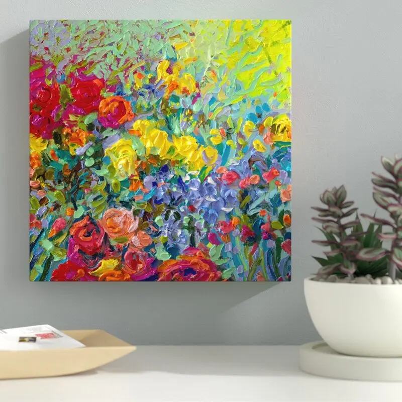 粘土の花アクリル画プリントキャンバスに抽象的な花水彩画の風景家の生活の装飾 Buy 壁絵画 アートの絵画 絵画 Product On Alibaba Com