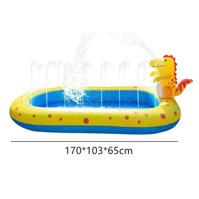 

Spot outdoor children playing in water toys inflatable water jet swimming pool, As photo