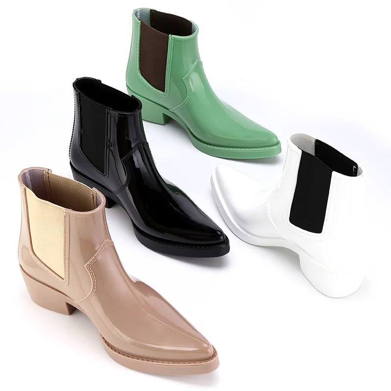 

Wholesale Cheap Fashionable Waterproof PVC Ladies Ankle Rain Boots Womens, Picture