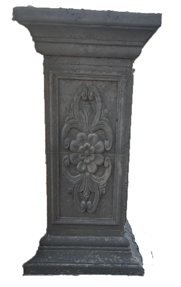 30 Cm Width Concrete Stand Pedestal Molds With Decoration Flower