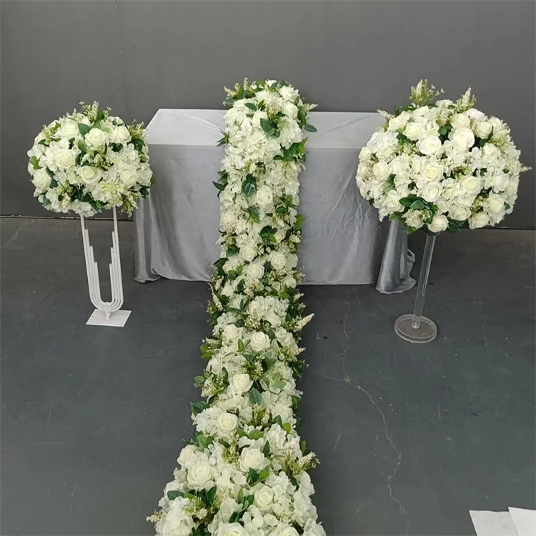 

New Style U-3115 Wedding Arrangement Customizable Artificial White Rose Flower Ball Centerpieces