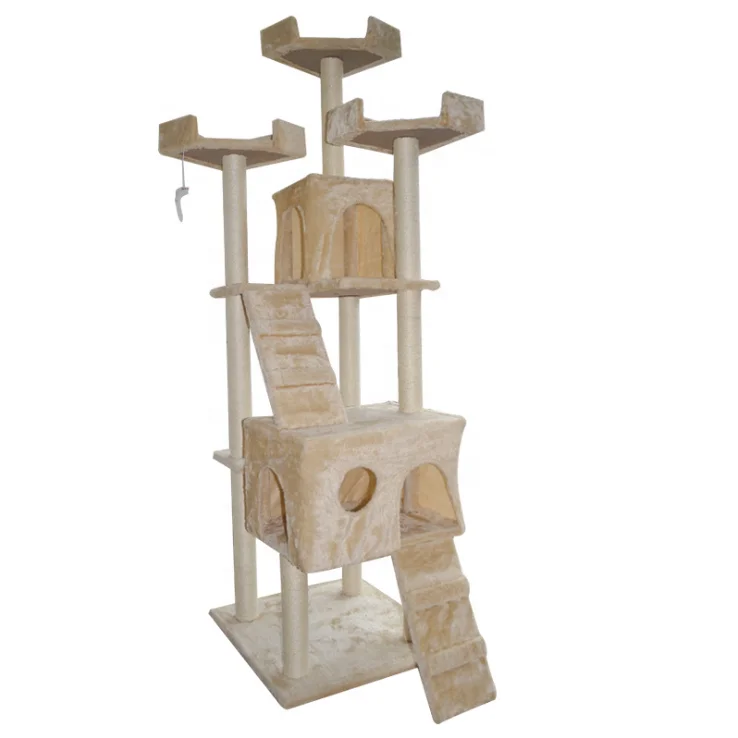 

Sturdy Sisal Cat Tree Cat Condos Padded Platform Climbing Tree for Cats