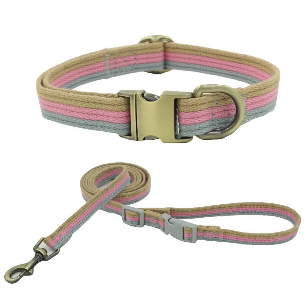 

2022 New Dog Walking Artifact Polyester Cotton Pet Collar Metal Buckle Dog Collar Comfortable Pet Leash Factory Direct Sales, According to the picture