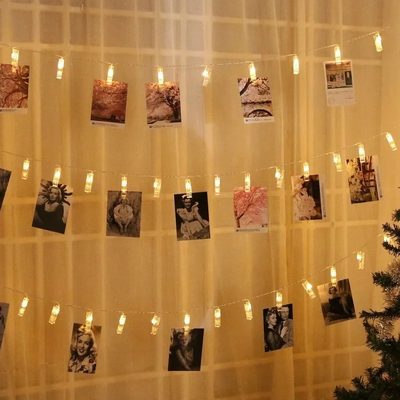 
Waterproof Colored Battery Powered Operated Garland Card Photo Clip Led decorative flash Light 