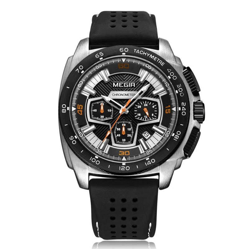

new design Megir brand silicone strap sports chronograph watch men wristwatches jam tangan cool boys wholesale china watches