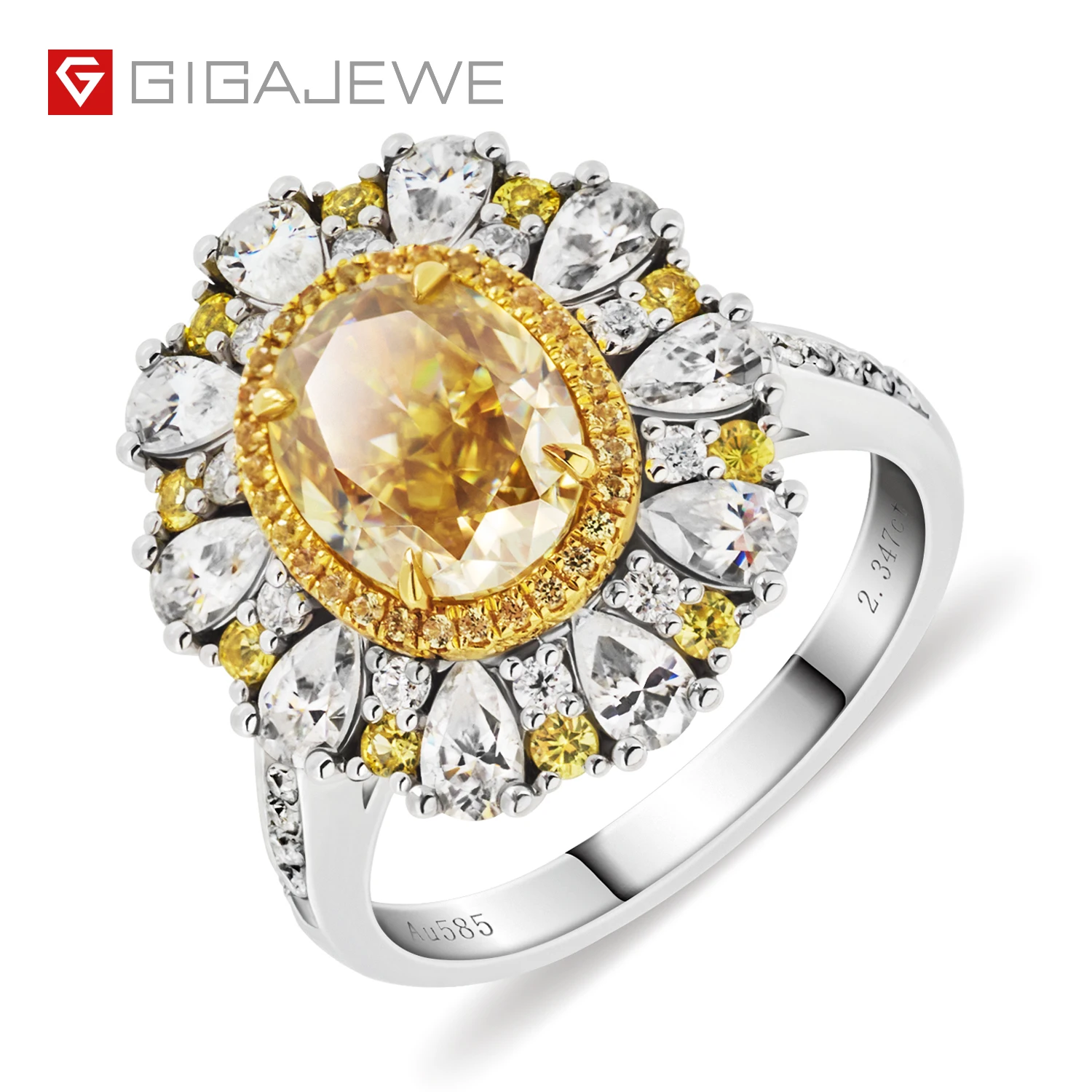 

GIGAJEWE Customize Jewelry 9k/14k/18k gold ring moissanite gemstone ring women for wedding rings halo engagement ring