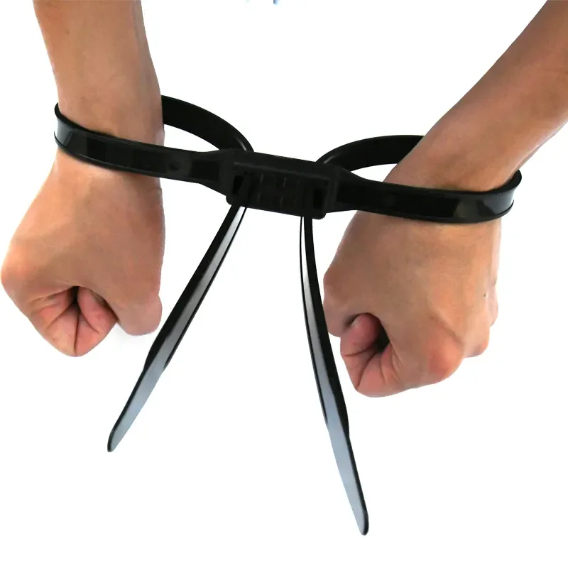 

New Plastic Police Handcuffs Double Flex Cuff Disposable Handcuffs Zip Tie Nylon Cable Ties