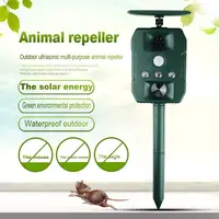 

Ultr2020asonic Animal Repeller Solar Powered Pest Repeller Waterproof Outdoor Repellent with Motion Activated PIR Sensor
