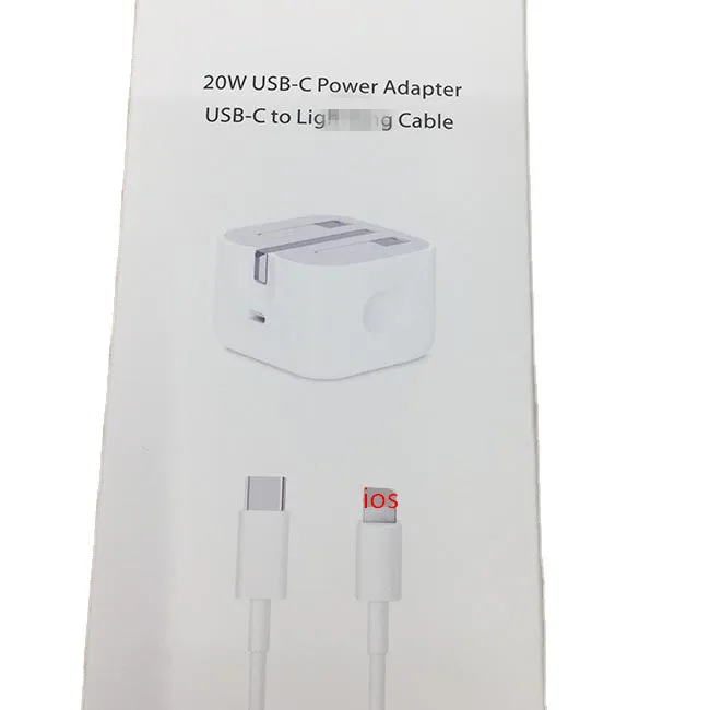 

Hot Selling UK Plug With Box 20W Fast Charger Power Adapter USB- Cable Charger For Iphone13 13Pro 13 Promax, White