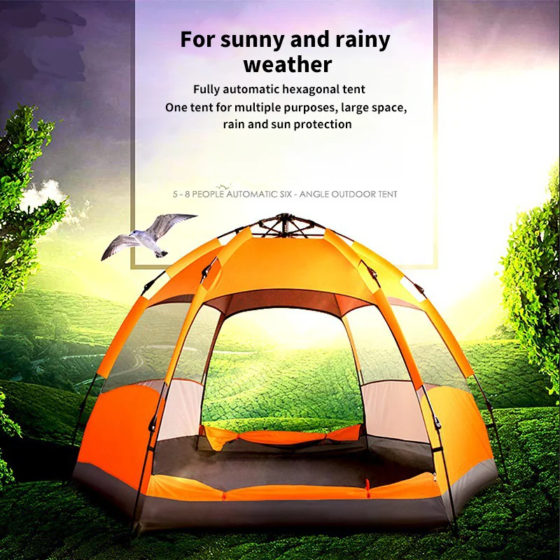 

Hexagon tent automatic tent changing shower bath party big family waterproof canopy camping outdoor tents