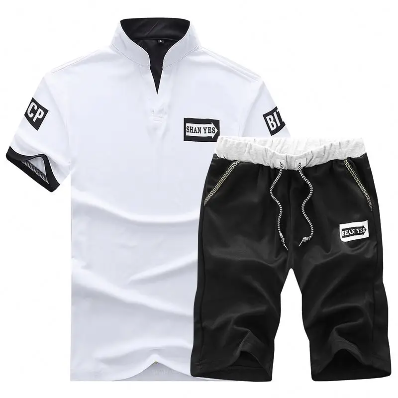 

2021 Men's Short Sleeve Summer Knitted Tracksuit Summer Tracksuit Men's Summer Short Sets, Custom color
