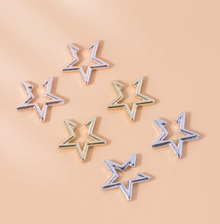 

Fashion Geometric Five-pointed Star Earrings for Women 2020 Hollow Out Vintage Women's Earring Jewelry Accessories Drops, Picture