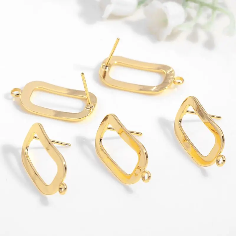 

JBH011High Quality Geometry Copper Gold Plated Dangle Earring Stud Findings For Jewelry Making Supplies