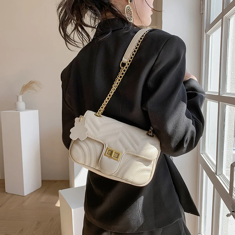 

Wholesale 2022 Pu Leather Ladies Shoulder Bags Custom Women Fashion Designers Sling Bag Chain Messenger Bag Handbags, As picture or custom