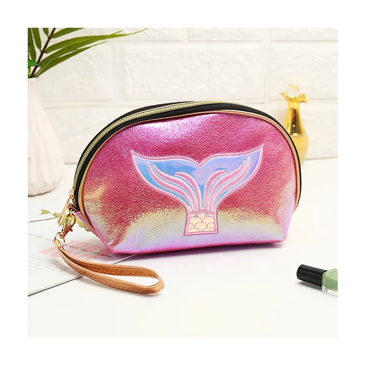 

hot sale custom logo OEM mermaid printing PU leather cosmetic bags & cases