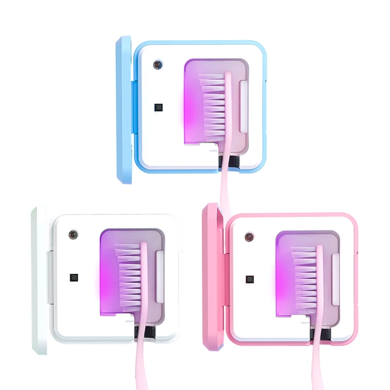 

Hot Sale UV Light Toothbrush Sterilizer Holder Automatic For Family Use Smart toothbrush sterilizer, White/blue/pink/customized