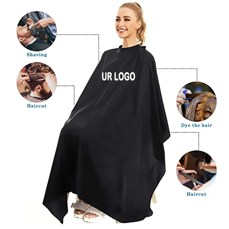 

Salon Hair Cutting Gown Custom Print LOGO Barber Cape with Metal Snap