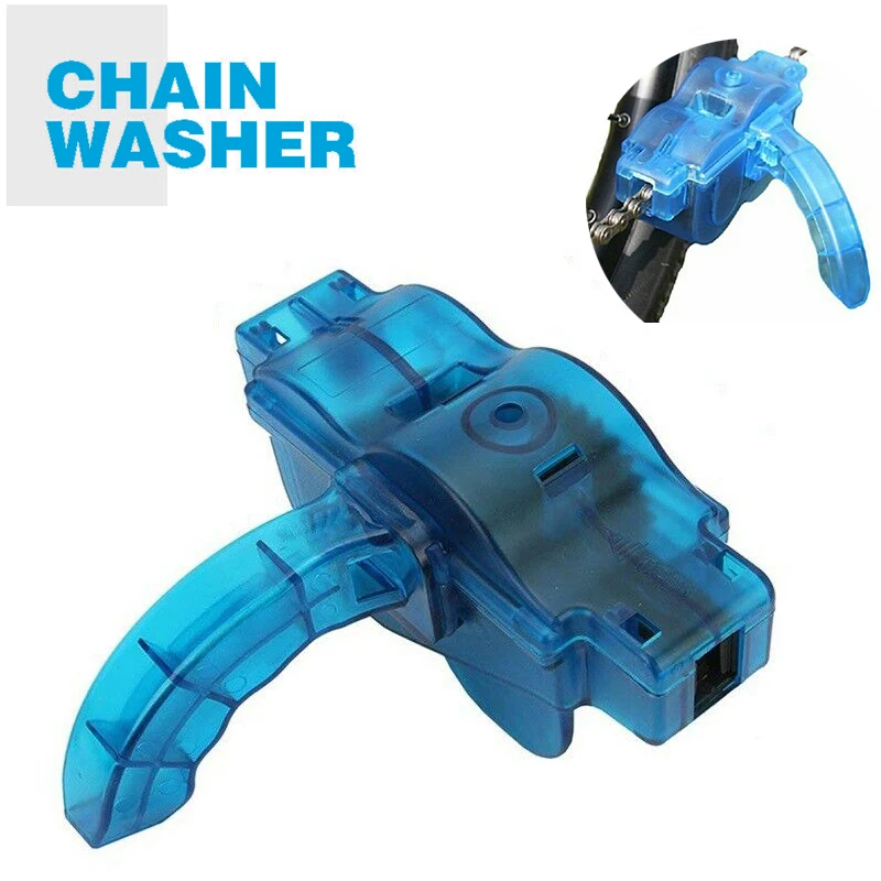 

Amazon Top selling Portable Bike chain cleaner Bicycle Wash Cleaning Tool set Brushes Scrubber Wash Kit Cycling equipment, Blue/grey