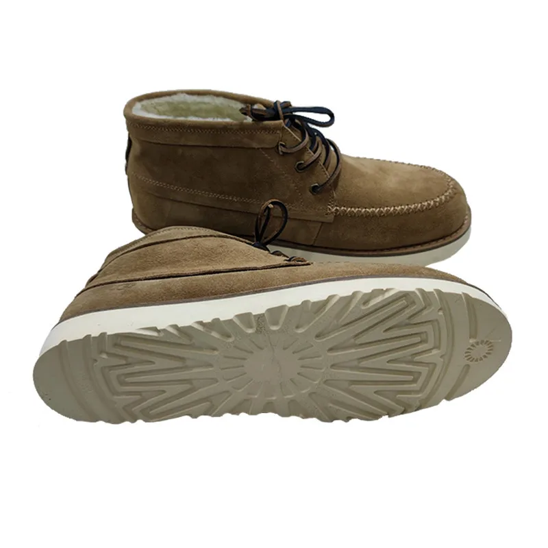 

Fast-shipping Comfortable Fashion Sheep fur Cow suede Casual walking Style Shoes wool lining Snow boots shoes with fur inside