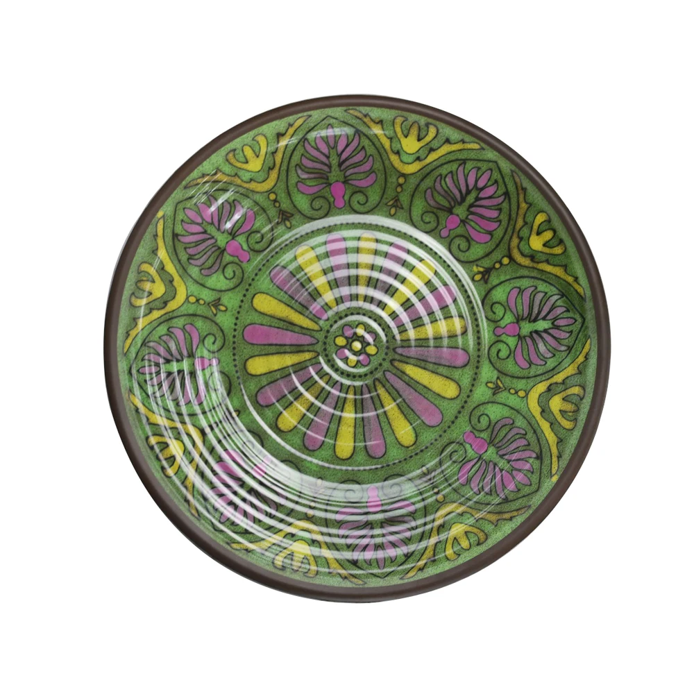 Melamine retro style unbreakable screw thread dinner set screw threaded melamine tableware diner plate set