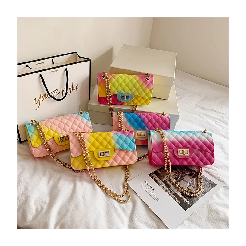 

Designer Ladies Brand Shoulder Purses 2021 Women Mini Gold Chains Hand Bags Color Purses and Handbags for Women Bags