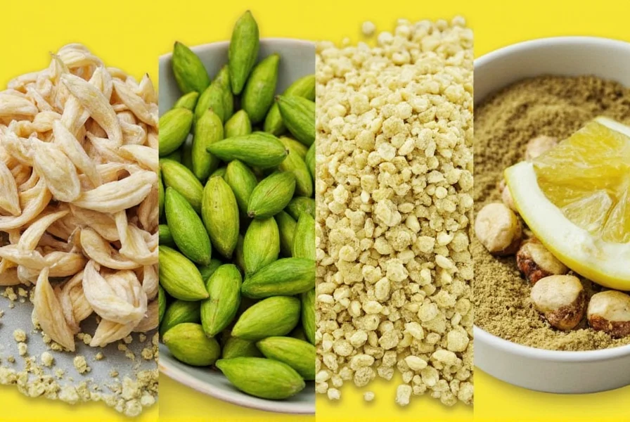 Comparison between cardamom pods and ground cardamom in small bowls