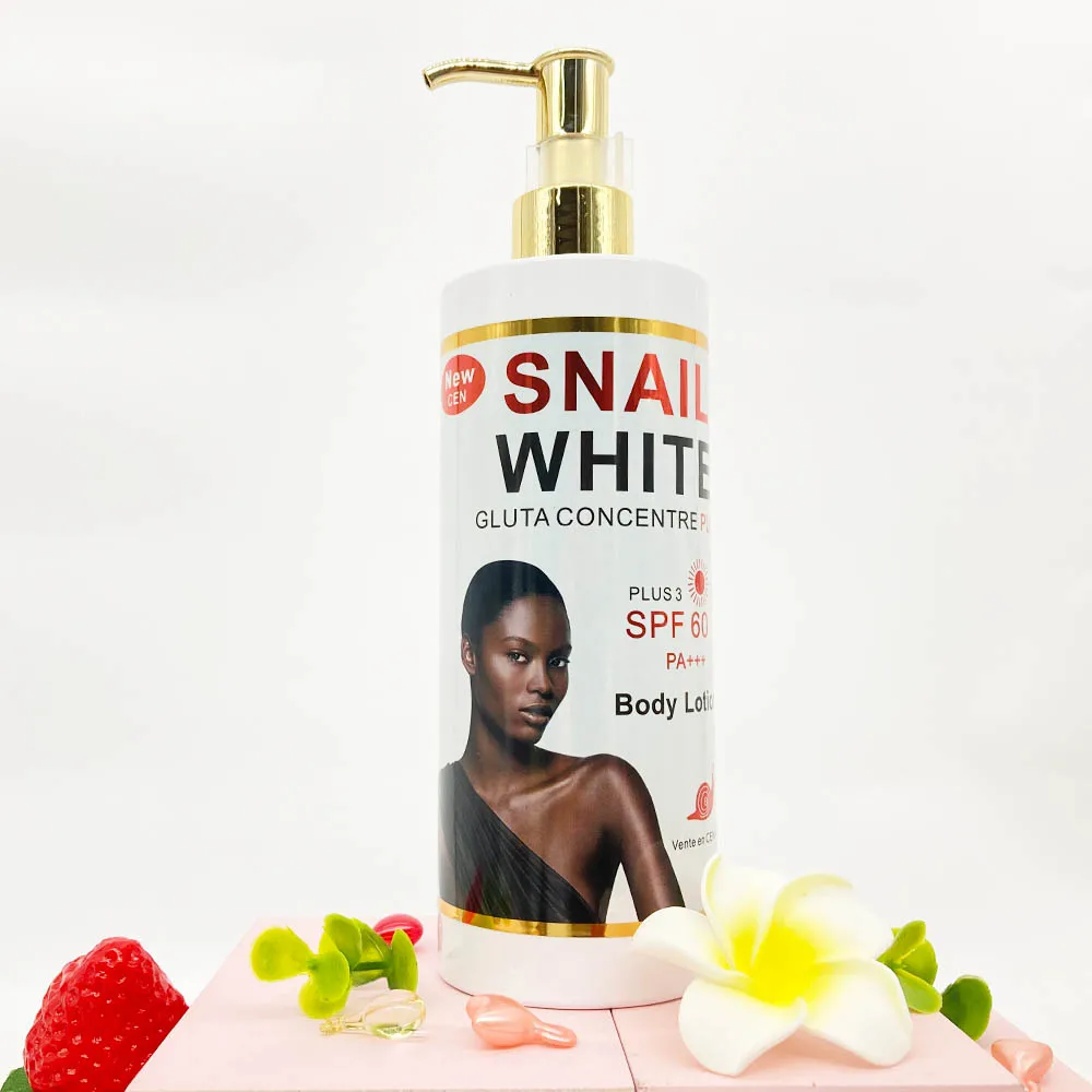 

Snail White Body Lotion Plus SPF 60 Glutathion Moisturizer make Skin Soft & Younger for Black Women Skin 350ml Body Lotion