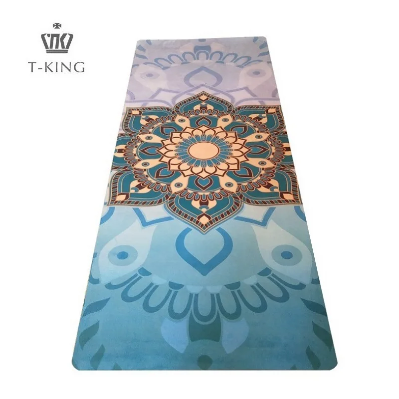 

TKing Factory hot sale Wholesale Custom Print Foldable Suede Folding Eco Friendly Dropshipping TPE Yoga Mat, Customized color