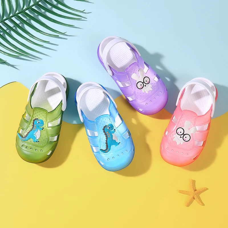 

New Style Cute Summer Kids Beach Sandal Croc Shoes Led Clear Children Boy Girl Lighted Clogs Slides