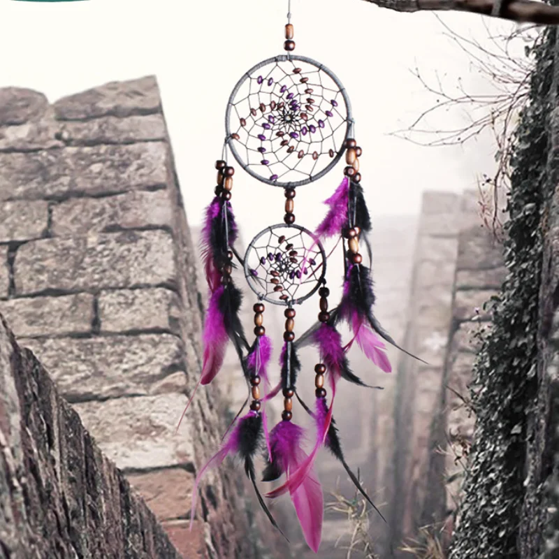 

Dream Catcher Original Hand-woven Two-ring Wall Pendant