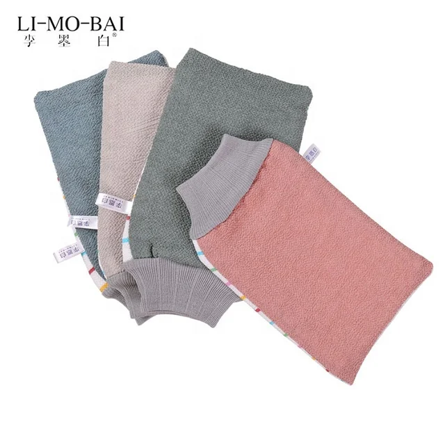 

High Quality Scrub Bath-Glove New Products Durable Purify Skin Plant Fiber Spun Yarn Roving Korean Nylon Exfoliating Gloves, Colorful