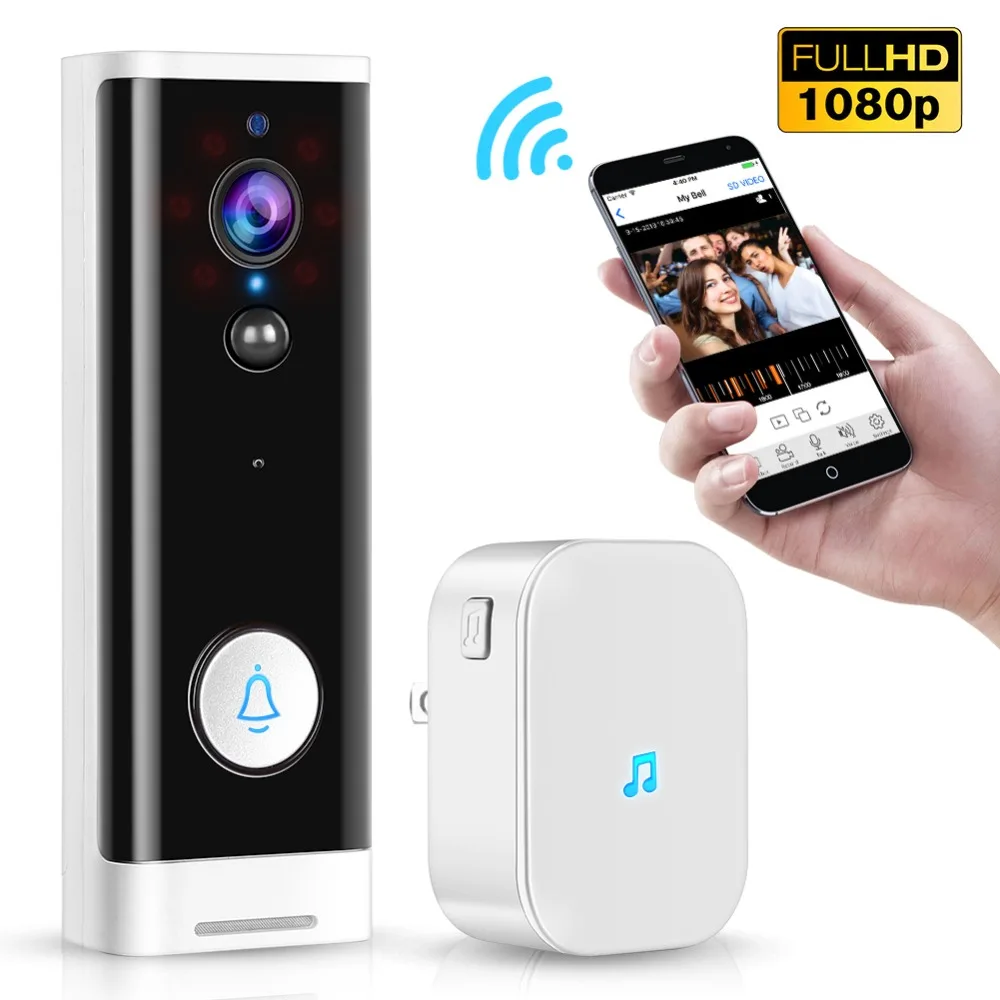 Smart 1080p Wireless Tuya Wifi Video Doorbell Phone Call Ring Door Bell