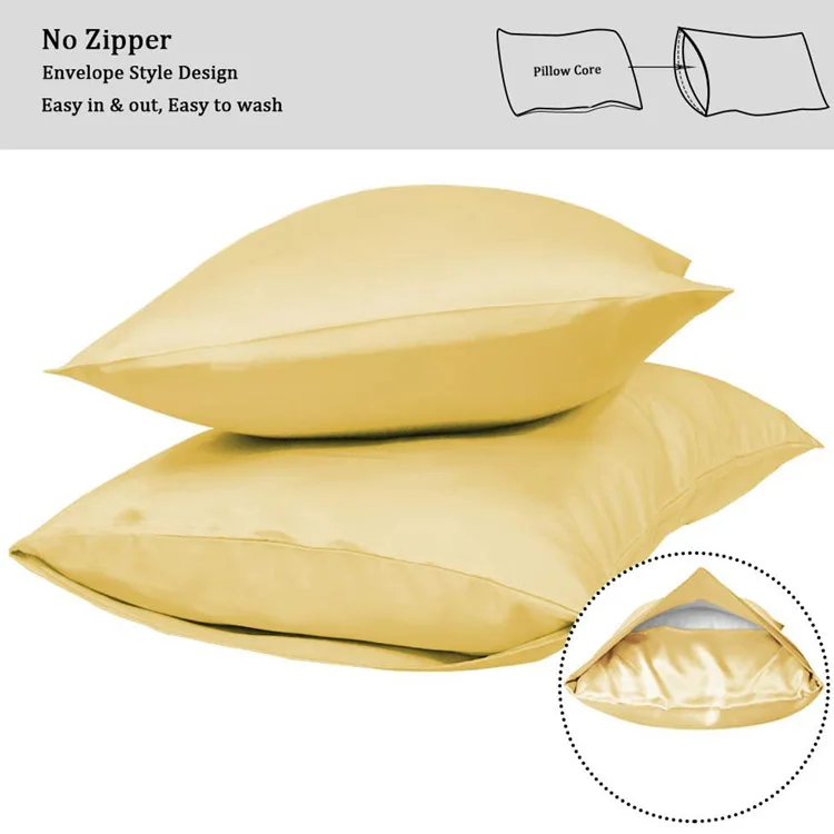 2 Pack Silk Satin Pillowcase For Hair And Skin Super Soft And Luxury ...