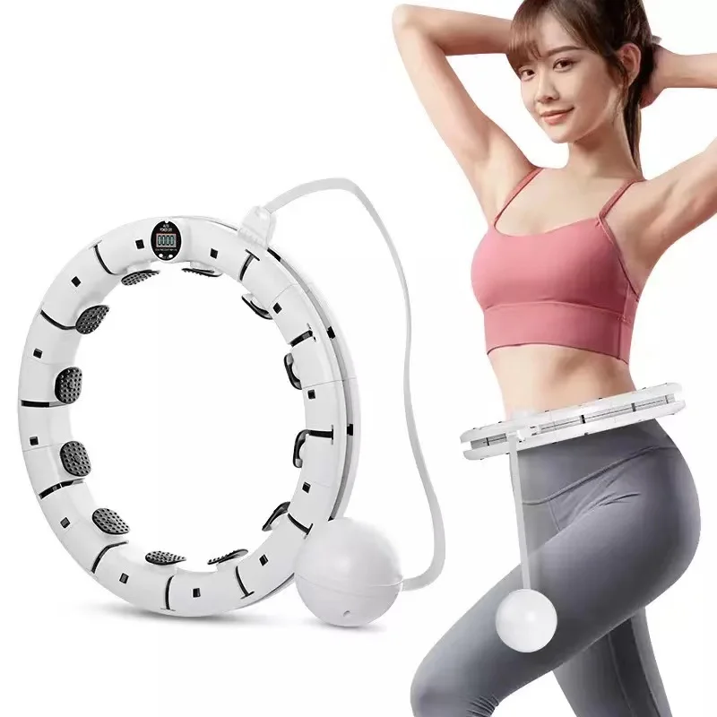 

HEALTHY New Generation Smart Counting Fitness Body Building Slimming Musculation Exercise Thin Waist Sport Hoop That Won't Fall, White