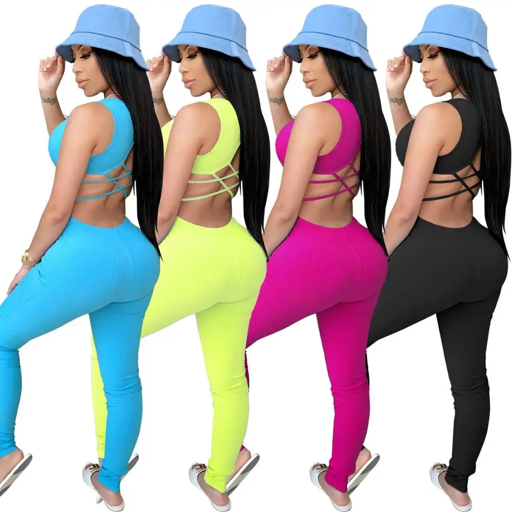 

2021 Sexy Jumpsuits Women And Rompers Bodysuits Women One Piece Bodycon Solid Sportwear Jumpsuits Plus Size Clothing