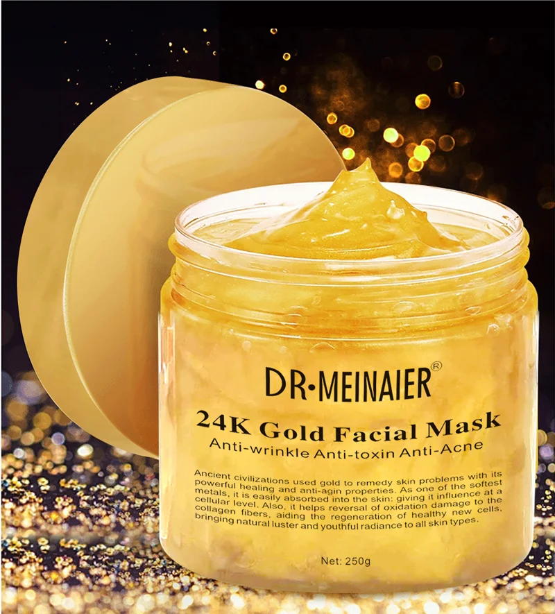 

Ze Light Hot Sell Moisturizing Anti-Wrinkle Golden Face Mask Sleep Golden Nourishing Collagen Crystal 24k Gold Facial Mask, Yellow