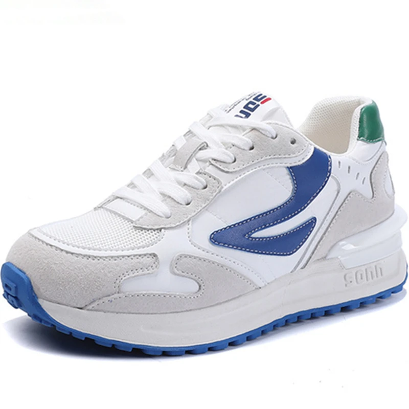 

2021 Spring Genuine Leather Color Patchwork Pattern Mesh Women's Sneakers 2021 Spring New Breathable Casual Sport Shoes