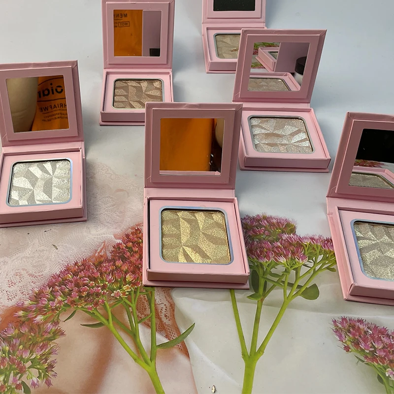 

Single Pink package highlighter Palette Brighten Makeup Shimmer Illuminate pressed powder highlighter