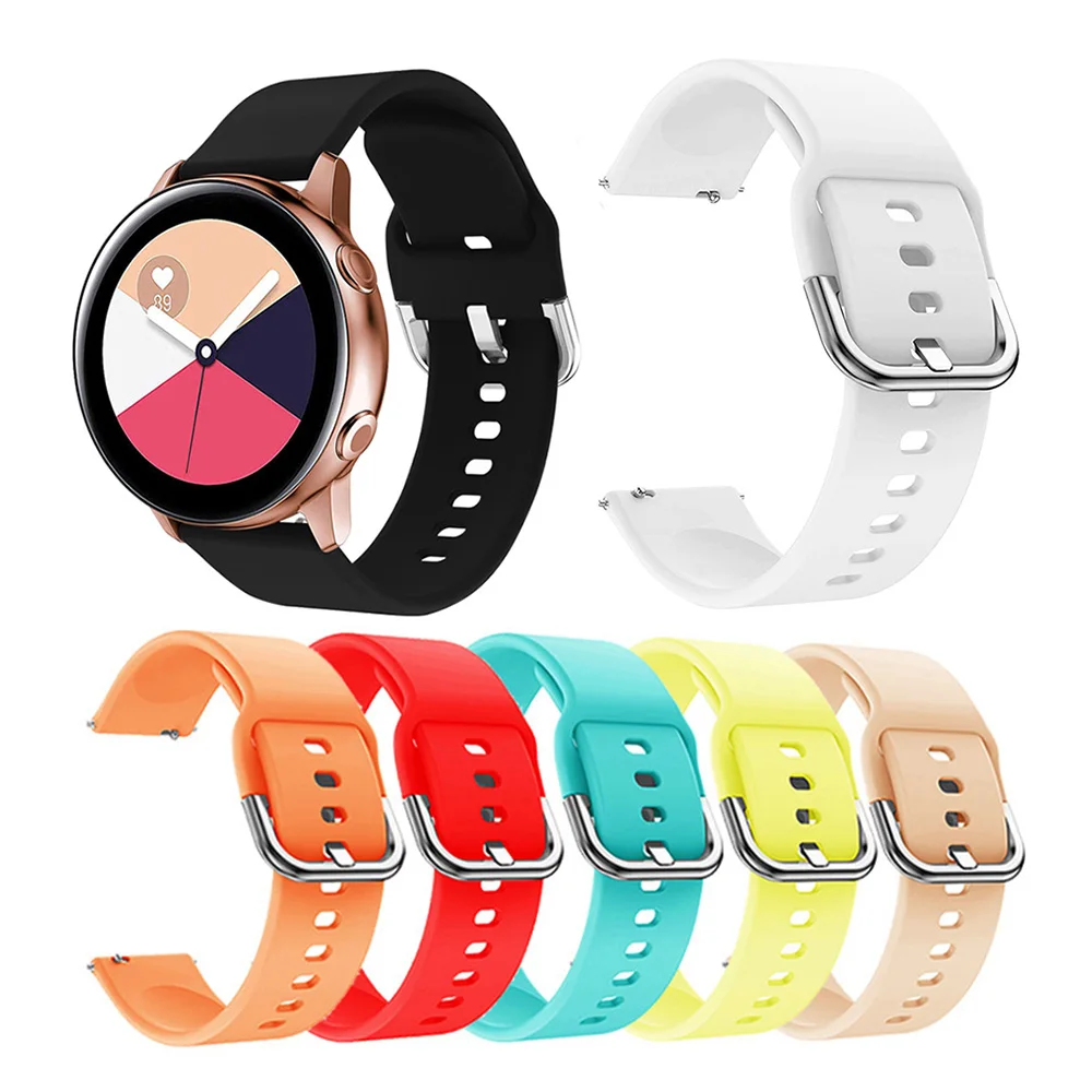 

RYB Smart Watch Band 22mm 20mm Silicone Strap For Samsung Galaxy Watch 4 Active 2 Rubber Strap for Huawei Watch GT2 Pro, 10 colors