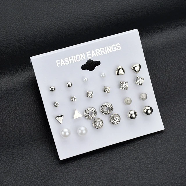

Stud Earing Set Adelante Wholesale Huggie Heart Diamond Fashion Latest Ring Designs Zircon Gold Plated Mens Womens Jewelry 2pcs
