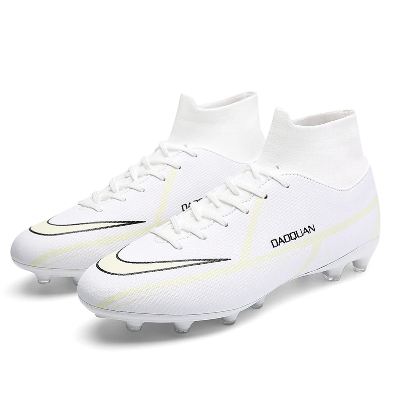 

Chuteiras- Futebol Leather Upper Long Nail Rubber sole White Sneakers Shoes Sport Football Boots Kids Phantom Soccer Boots