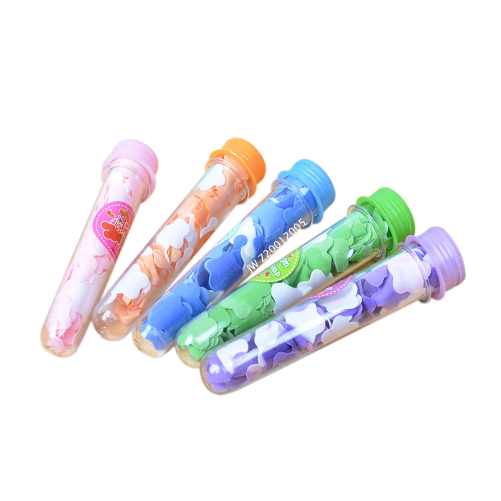 

OEM Artificial Soap Flower Travel Carry Soap Paper Piece Portable Hand Wash Test Tube Bag Soap Flower