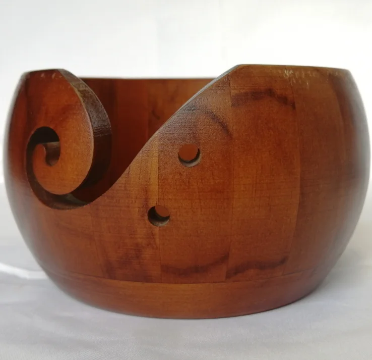 

Handmade Wooden Yarn Bowl, Natural