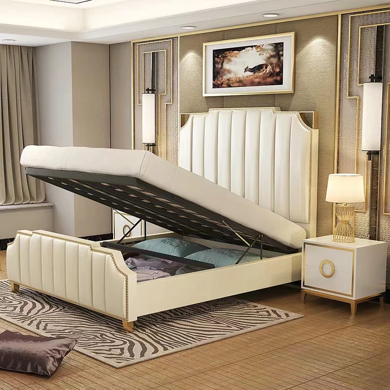 European Style Luxury Modern Bed Room Furniture Bedroom Set Wooden Bed