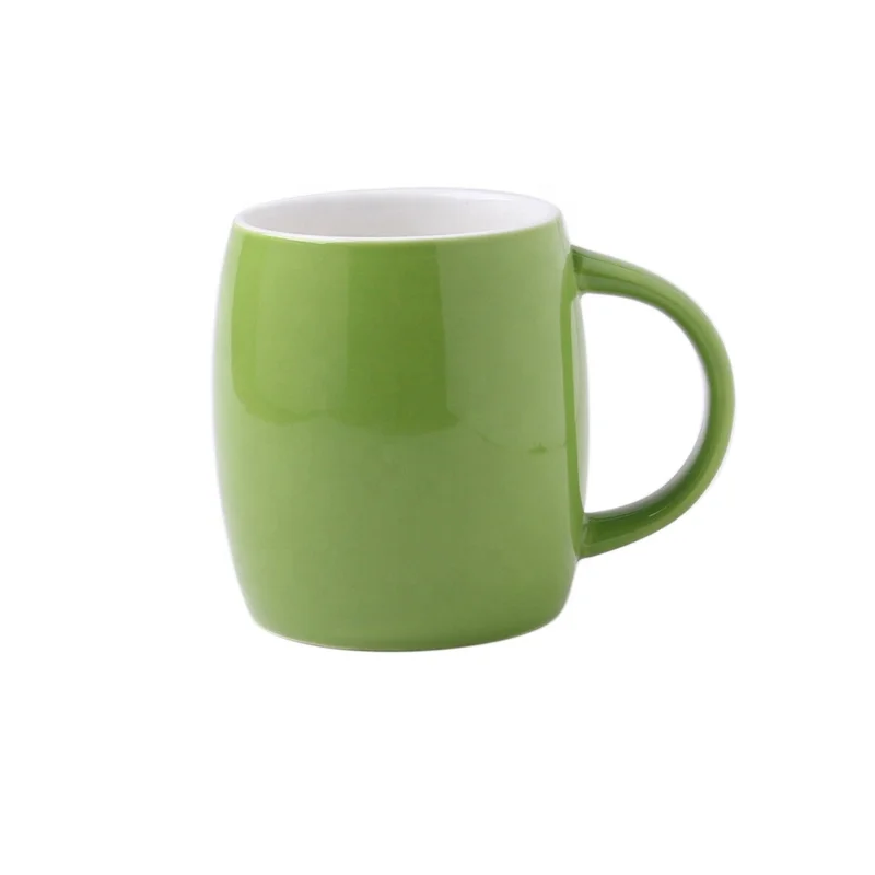 

Nordic style modern luxury china factory cheap price glossy olive matte green ceramic mug cup 14 OZ