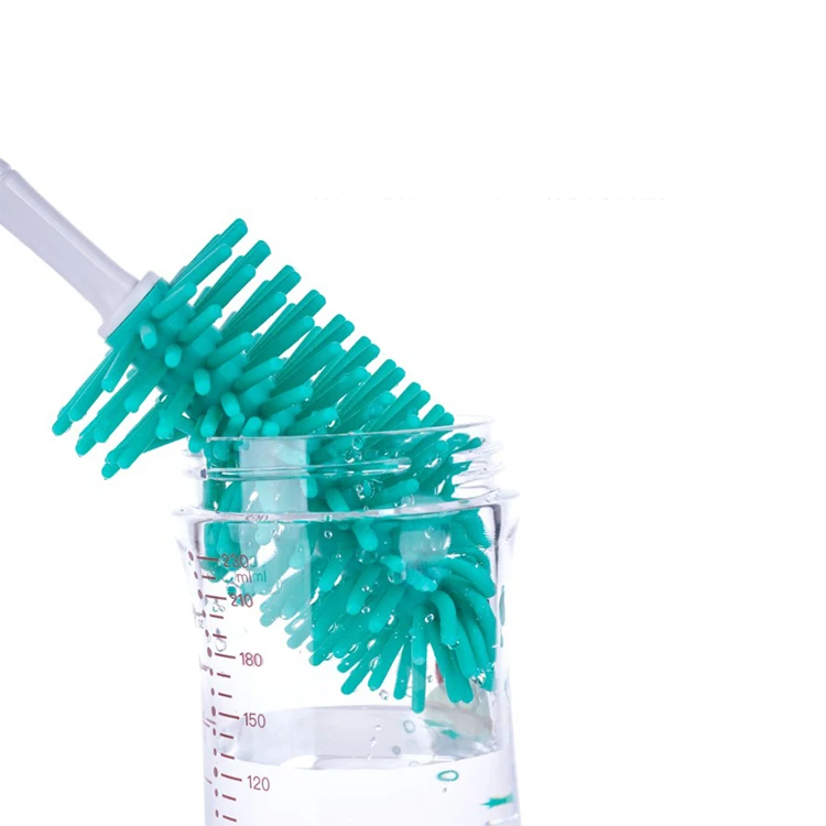 
Factory wholesale bpa free silicone 360 degree rotary baby bottle cleaning brush set 