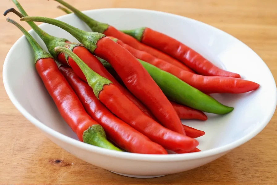Serrano chiles on a white background